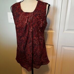 Coldwater Creek multi colored size small‎ sleeveless blouse Tank Top side zipper